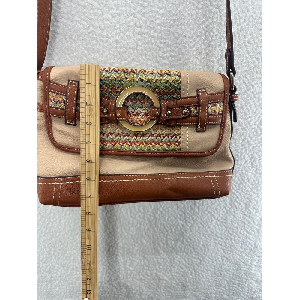 b.o.c. Crossbody Bag Woven Accent Buckle Detail Everyday Purse - Picture 4 of 11